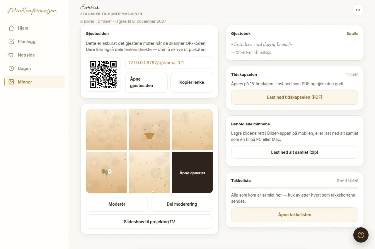 Bildedelingen: QR-plakaten gjestene skanner for å dele bilder